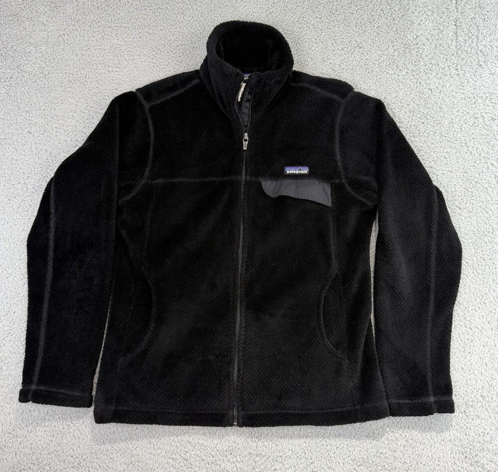 Patagonia Jacket Womens Medium Black Re-Tool Snap-T Fleece Full Zip Mock Neck